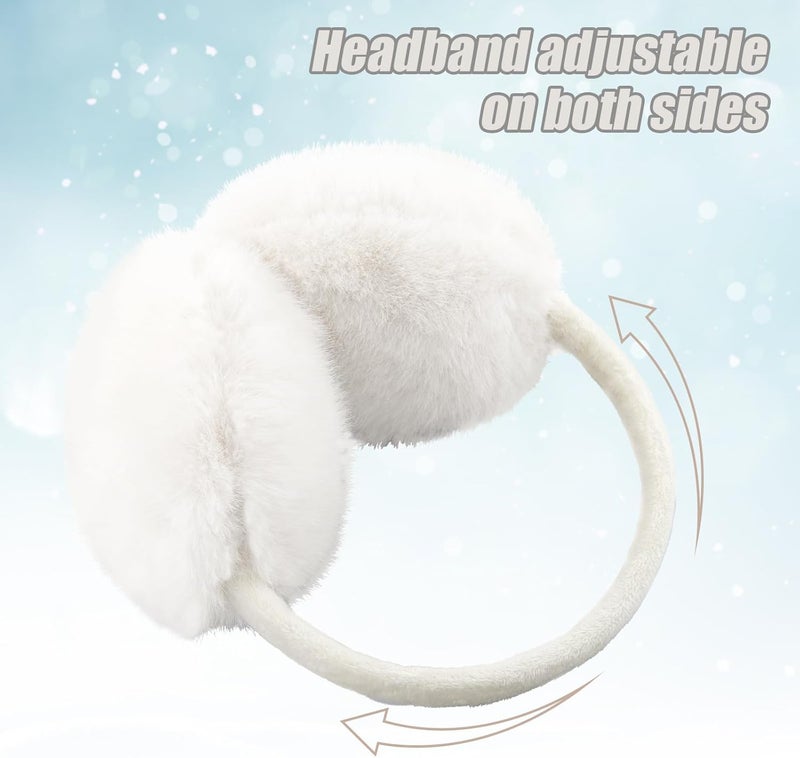YATANAM Ear Muffs for Women Faux Fur Winter Girls Earmuffs Fluffy Adjustable Ear Warmers Cute Ear Covers - Image 2